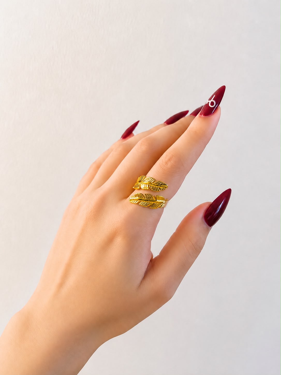 Grace feather ring ( anti tarnish )