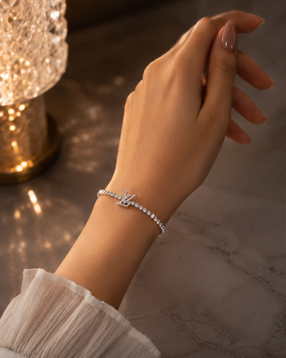 “Celestia Crystal Tennis Bracelet (Anti-Tarnish)”