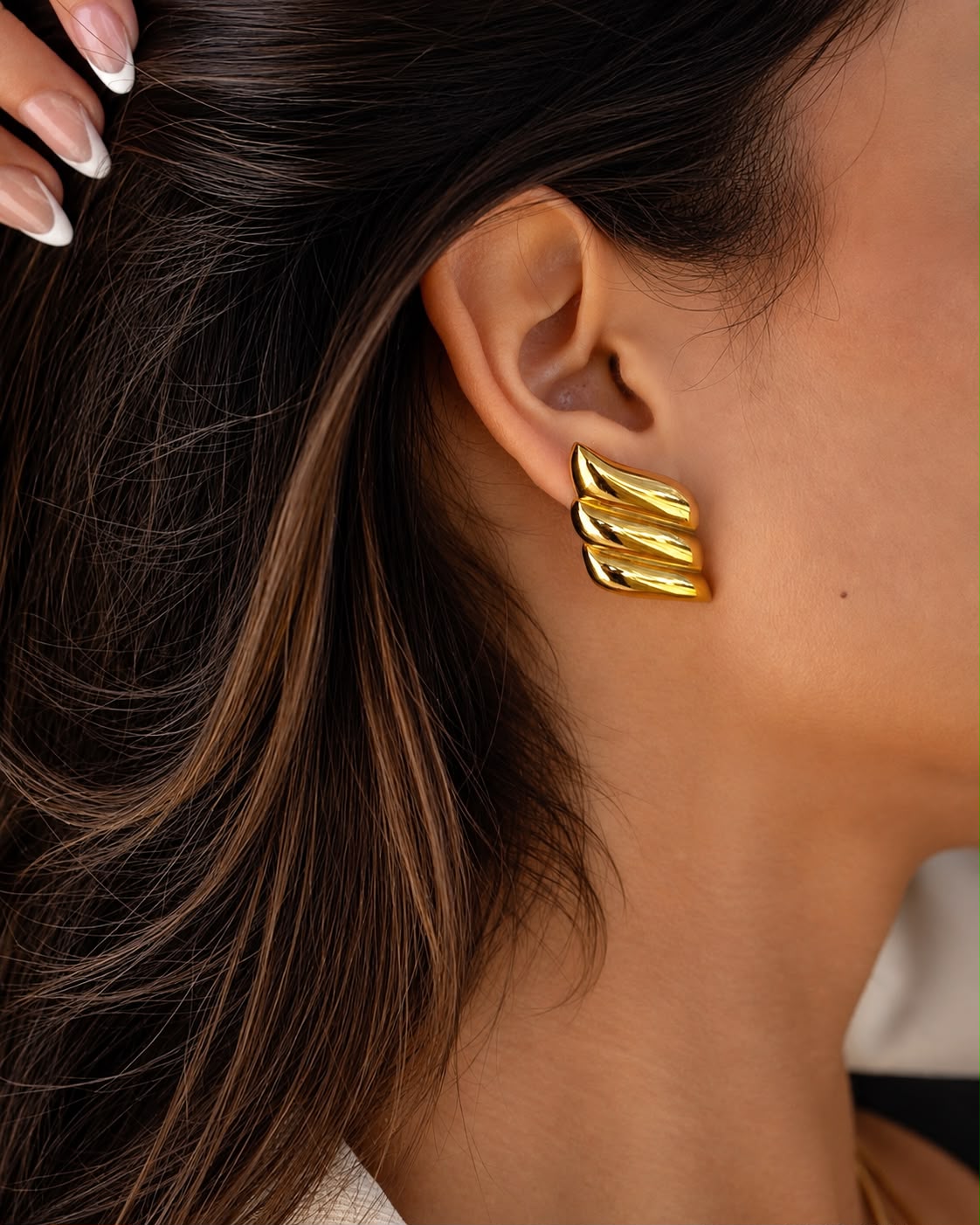 18K Gold Plated Leaf Luxe Earrings (Anti-Tarnish)