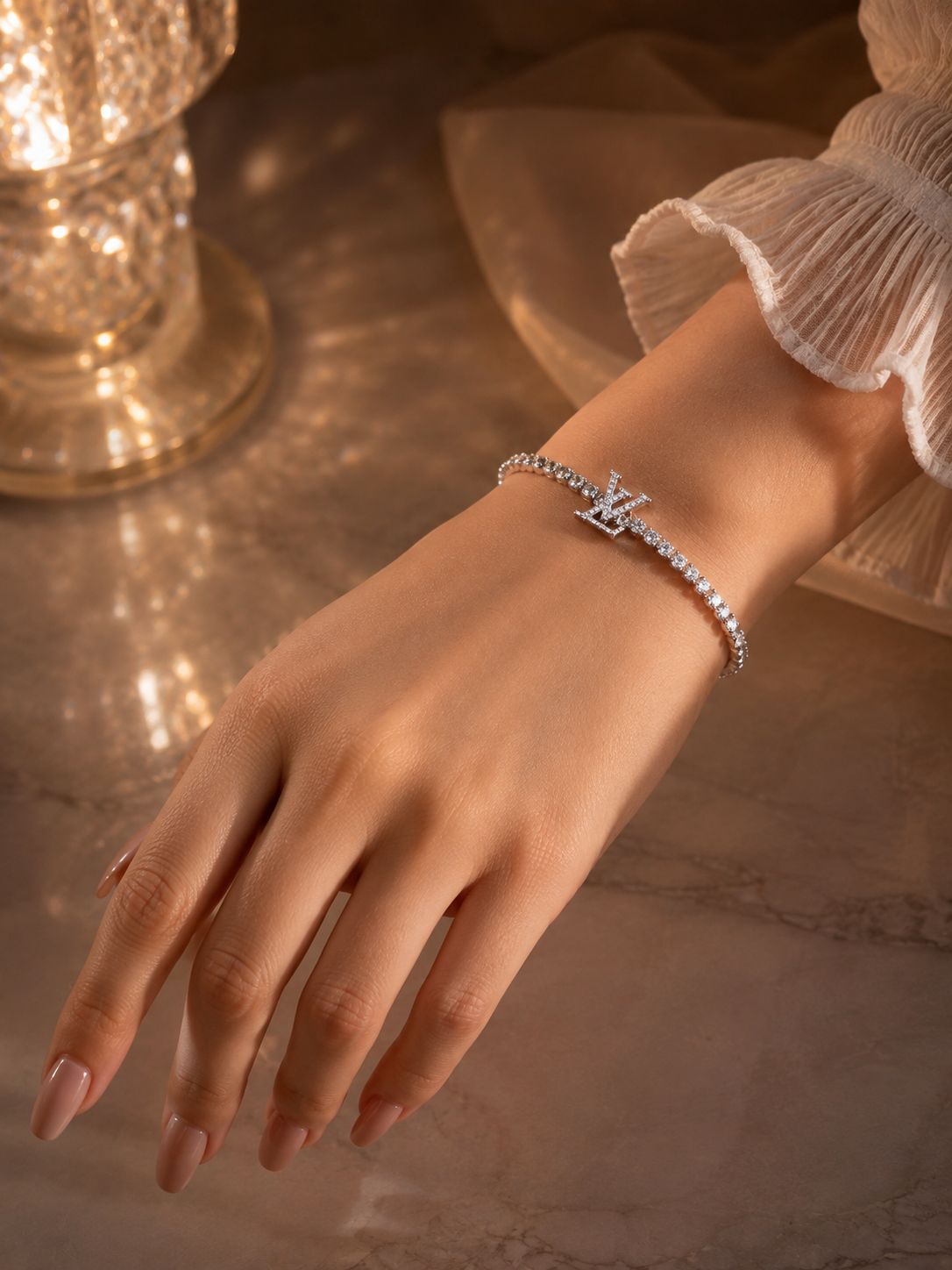 “Celestia Crystal Tennis Bracelet (Anti-Tarnish)”