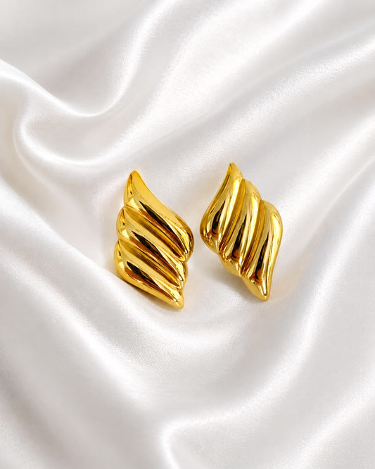 18K Gold Plated Leaf Luxe Earrings (Anti-Tarnish)