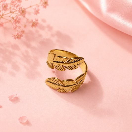 Grace feather ring ( anti tarnish )